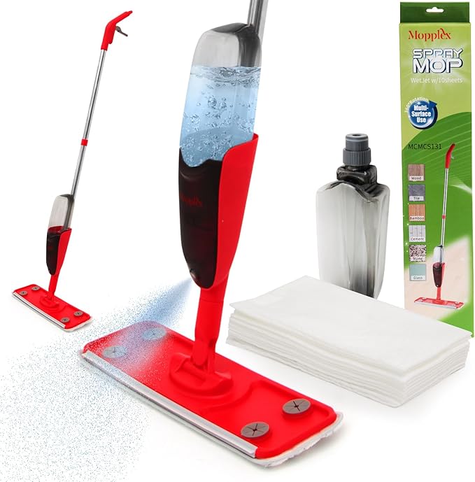 Spray Mop for Floor Cleaning Spray, Premium Cleaning Mop with 10 Disposable Sheets for Quick, Mess Free Mopping, Perfect Hard Wood Floor Cleaner Mop for Mopping and Shining Floors
