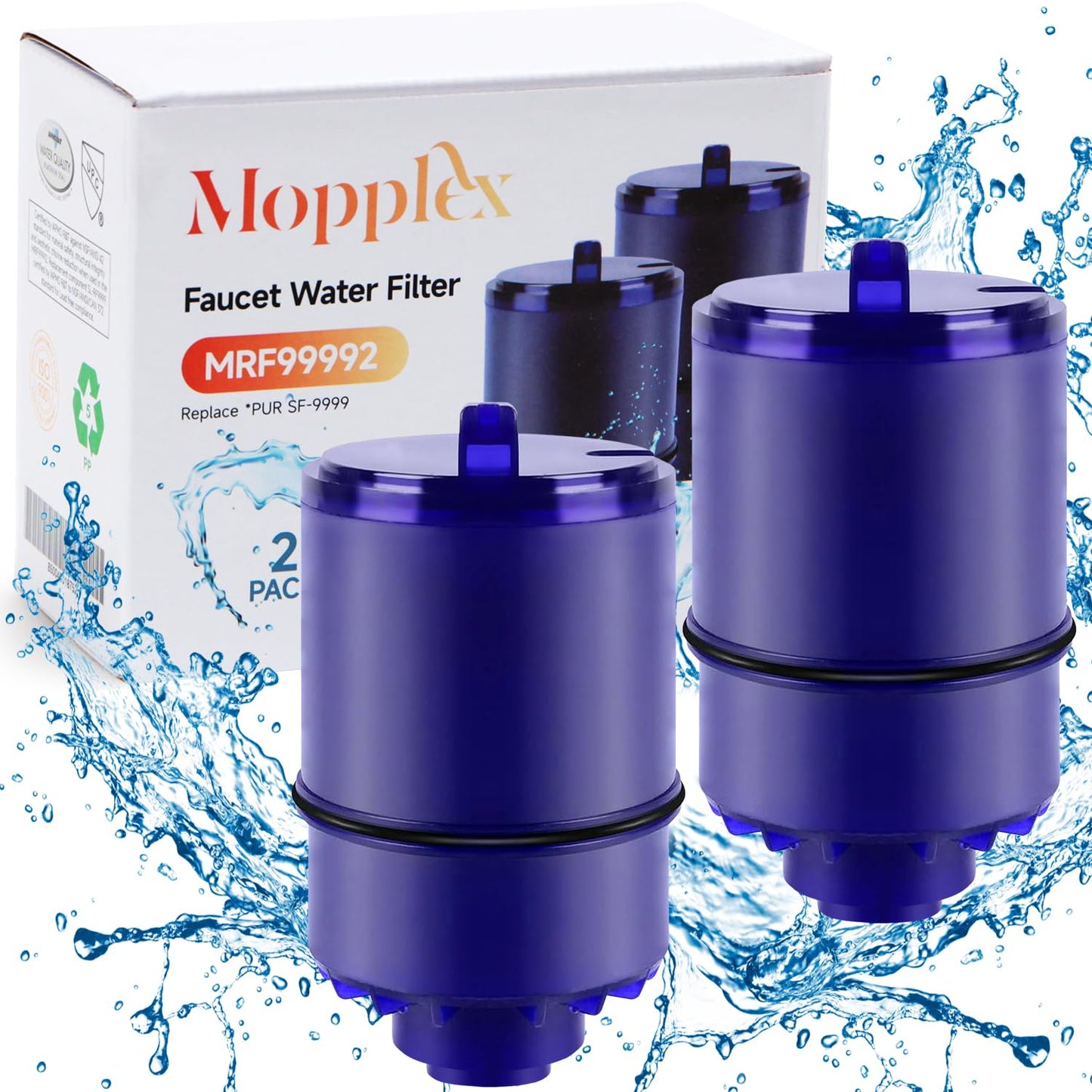 Faucet Water Filter, 2 Pack of Water Filter Faucet Mount, Premium High Performance Replacement Water Filter Faucet Mount for Kitchen and Sink, Easy Installation and Efficient Water Filters for Sink