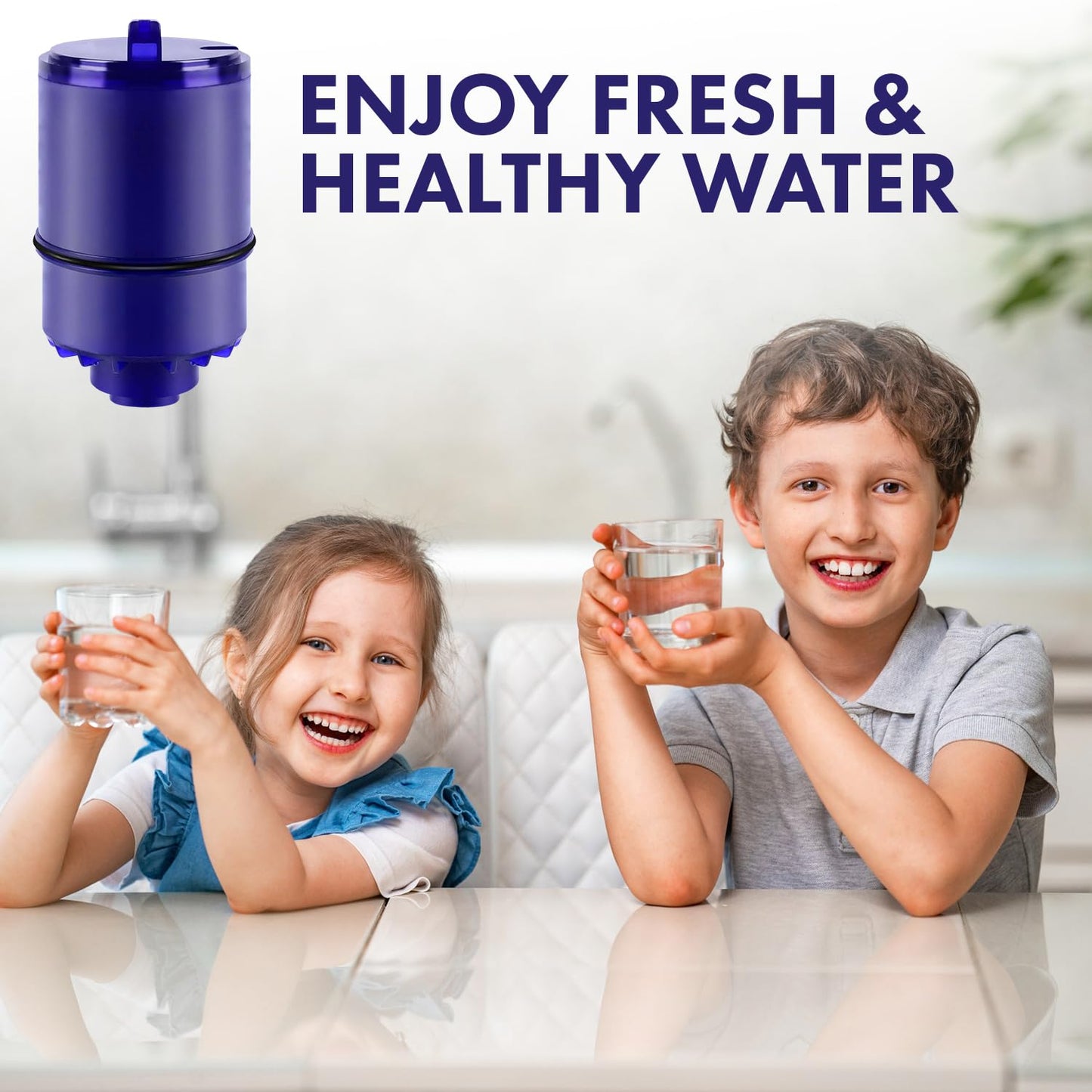 Faucet Water Filter, 2 Pack of Water Filter Faucet Mount, Premium High Performance Replacement Water Filter Faucet Mount for Kitchen and Sink, Easy Installation and Efficient Water Filters for Sink